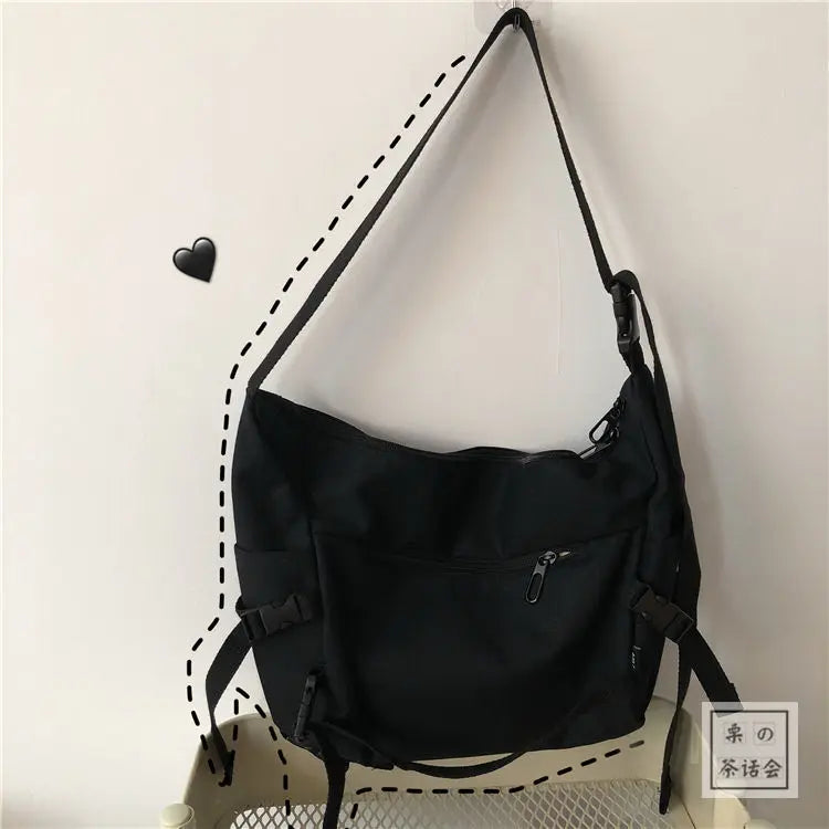 Japanese Harajuku Cross Canvas Bag Women Shoulder Handbag