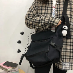 Japanese Harajuku Cross Canvas Bag Women Shoulder Handbag