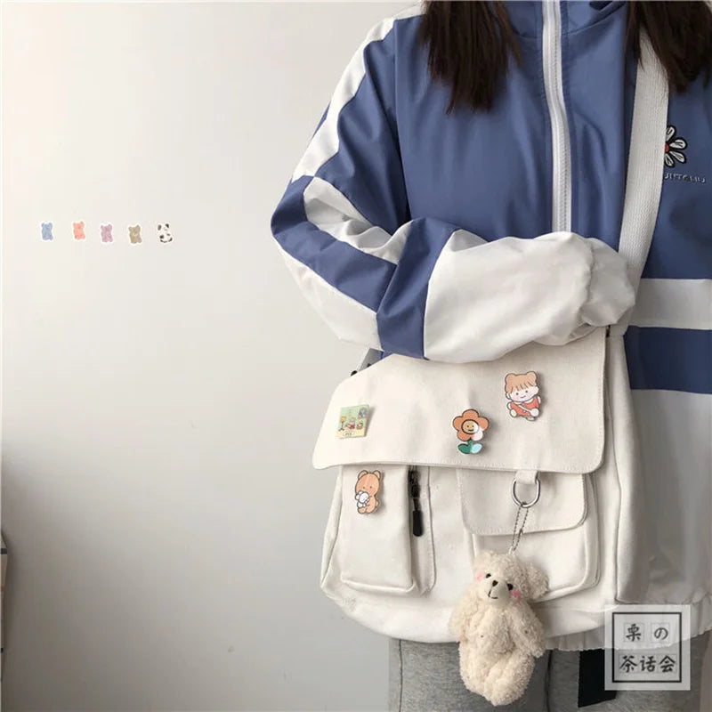 Japanese Harajuku Vintage Girl Messenger Bag Ulzzang Version Student Canvas Bag