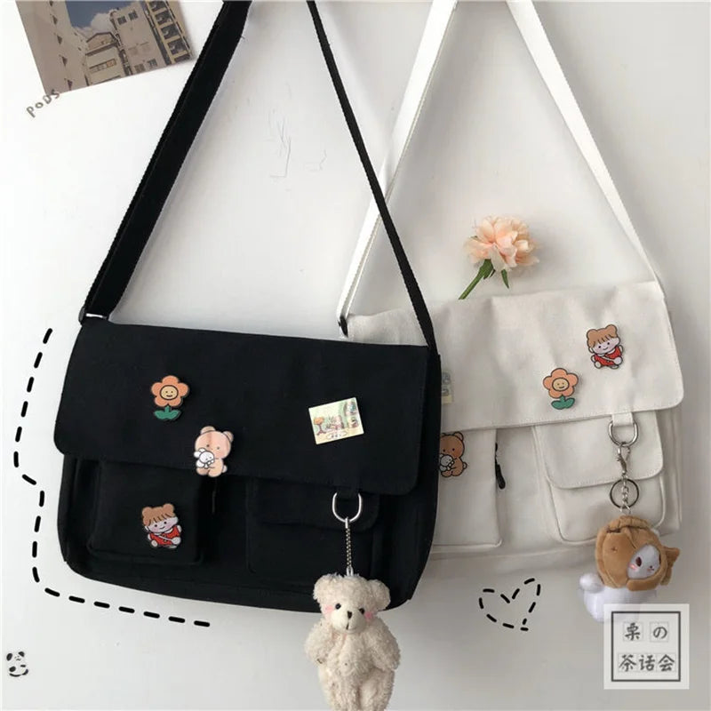 Japanese Harajuku Vintage Girl Messenger Bag Ulzzang Version Student Canvas Bag