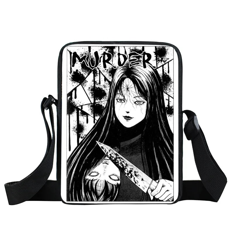 Japanese Horror Manga Messenger Bag Women Handbags Ladies
