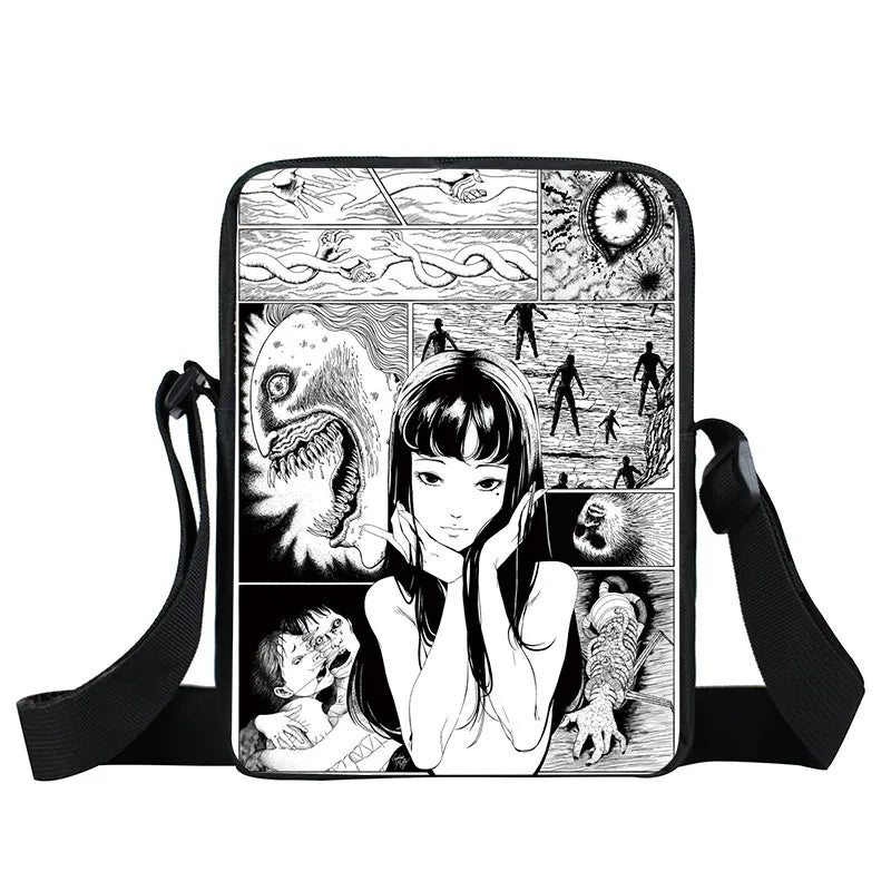 Japanese Horror Manga Messenger Bag Women Handbags Ladies