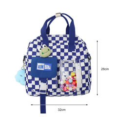 Japanese Plaid Shoulder Backpack Large Capacity Girl Schoolbags