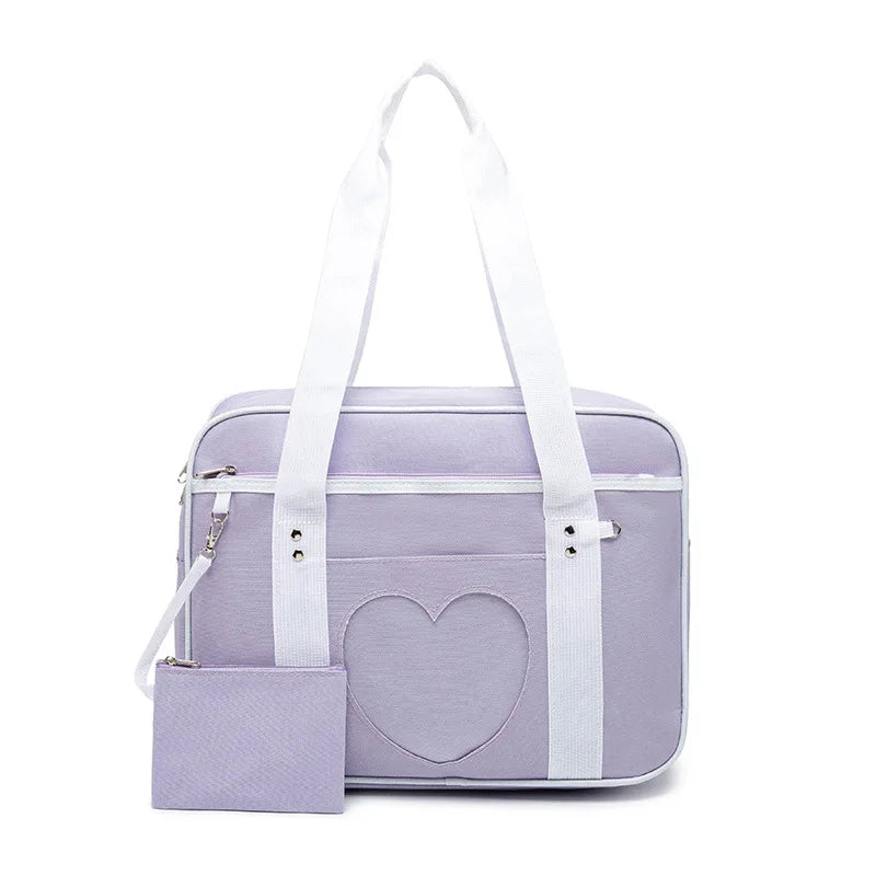 Japanese Preppy Style Pink School Bags for Women Girls