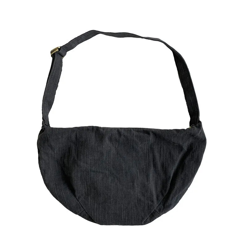 Japanese Canvas Messenger Bag Distressed Large Capacity