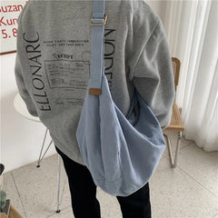 Japanese Canvas Messenger Bag Distressed Large Capacity