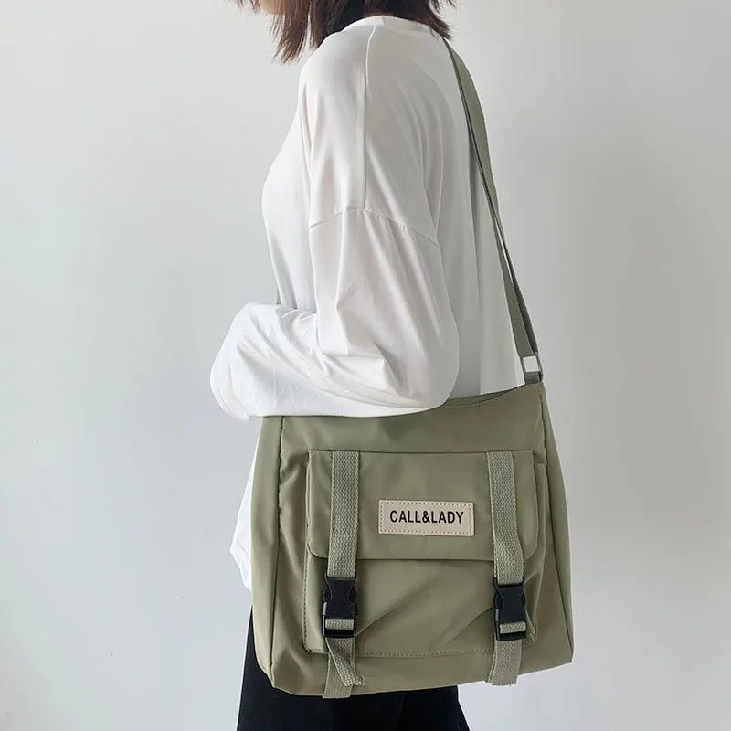 Japanese Messenger Bag Student Nylon Waterproof Canvas Crossbody Bags for Women