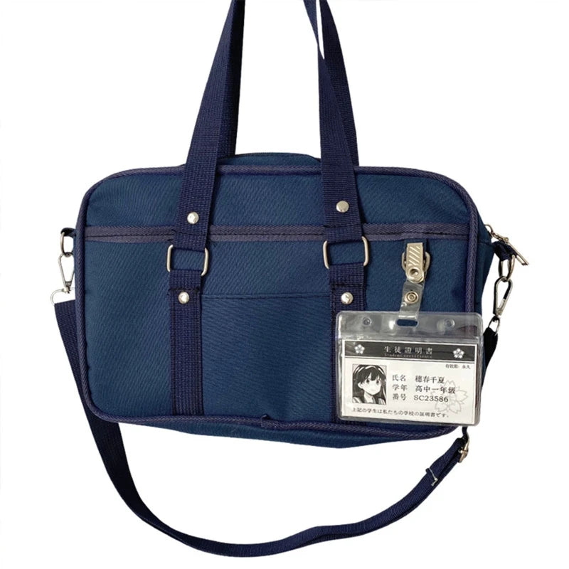Japanese Student Bags High School Shoulder Bag - Black