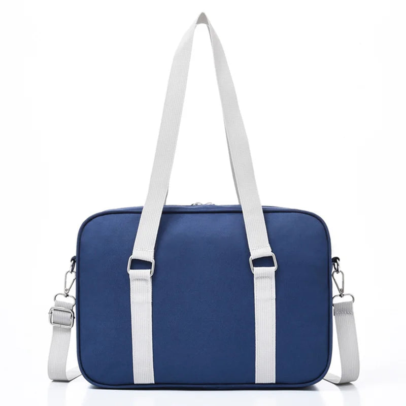 Japanese Style Bag School Girl One Shoulderbag Portable Solid Canvas Shopping