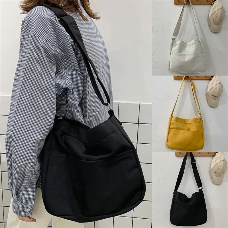 Japanese Style Canvas Shoulder Bag Female Handbag Crossbody Bag