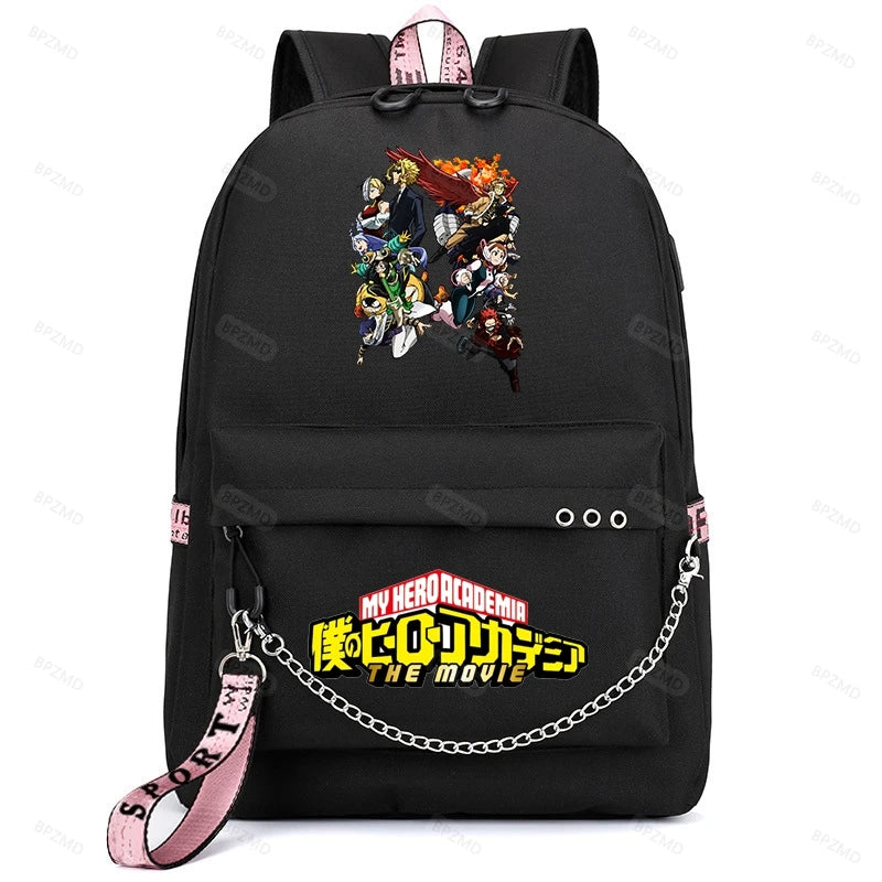 Japanese Women's USB Charging Travel Backpack Waterproof Anti-Theft