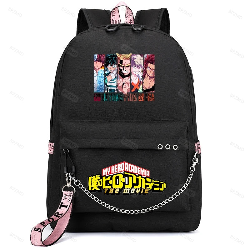 Japanese Women's USB Charging Travel Backpack Waterproof Anti-Theft
