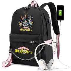 Japanese Women's USB Charging Travel Backpack Waterproof Anti-Theft