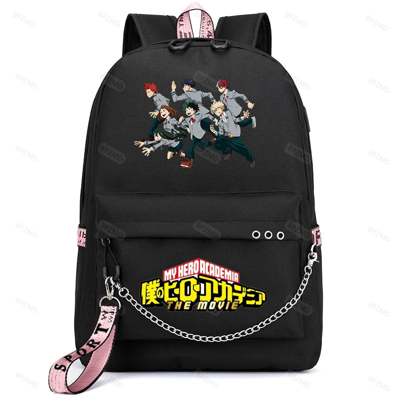 Japanese Women's USB Charging Travel Backpack Waterproof Anti-Theft