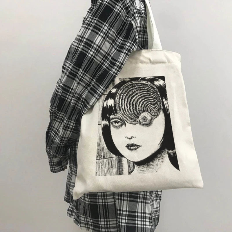 Japanese Tomie Female Bag Harajuku Gothic Canvas Bag