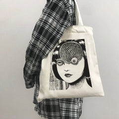 Japanese Tomie Female Bag Harajuku Gothic Canvas Bag