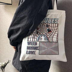 Casual Gothic Women Shoulder Bag Hip-Hop Bag Large Capacity Vintage Punk Shopper