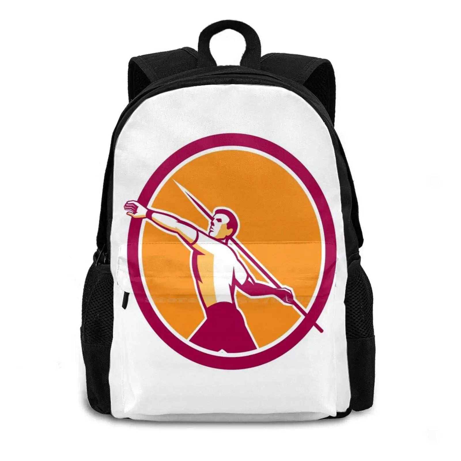 Javelin Throw Track And Field Athlete Circle Arrivals Satchel Schoolbag Bags Bac