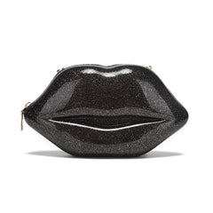 Sexy Lip Shape Women Purses Sequin Chain Shoulder Bag
