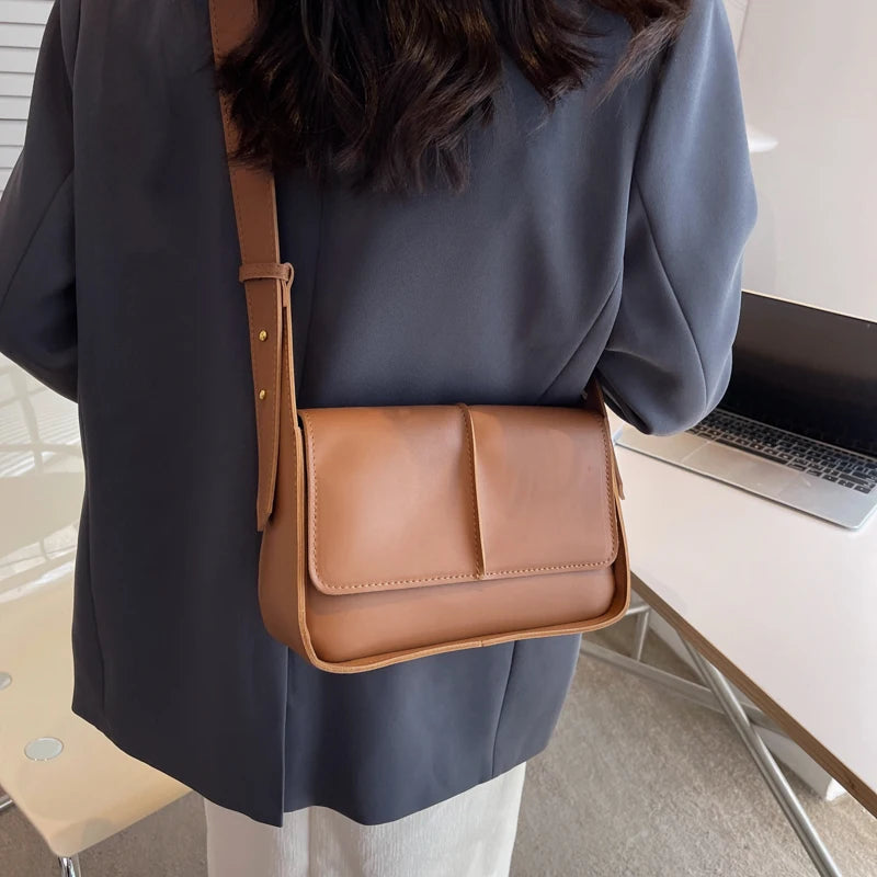 Flap Crossbody Bag Winter Trends Women PU Leather Shoulder Handbag