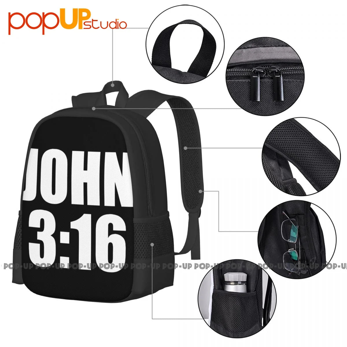 John 3 16 Backpack Large Capacity Shopping Bag for Travel