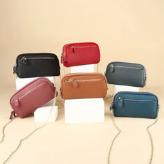 Leather Women Shoulder Bags Versatile Mobile Phone Chain Bag Large Clutch Wallet
