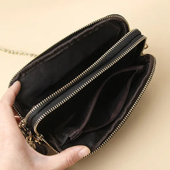 Leather Women Shoulder Bags Versatile Mobile Phone Chain Bag Large Clutch Wallet