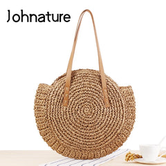 Summer Straw Bag Large Capacity Women Shoulder Beach Bag