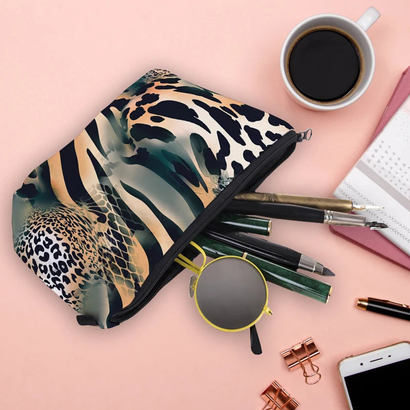 Leopard Makeup Bag Waterproof Organizer Women Beauty Bag
