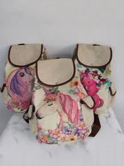 Jungle Bird Print Drawstring Backpack Large School Bag