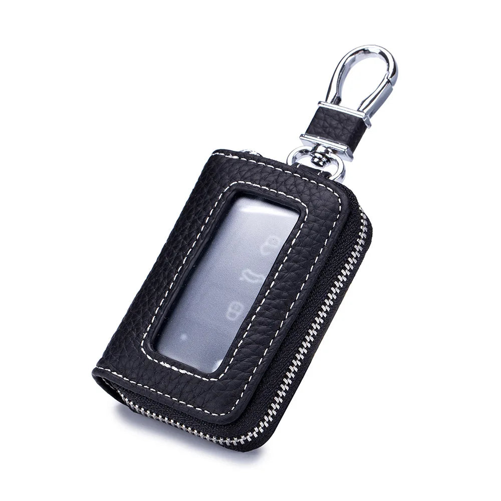 Men's Leather Waist Hanging Key Bag First Layer Cowhide Car Key Bag