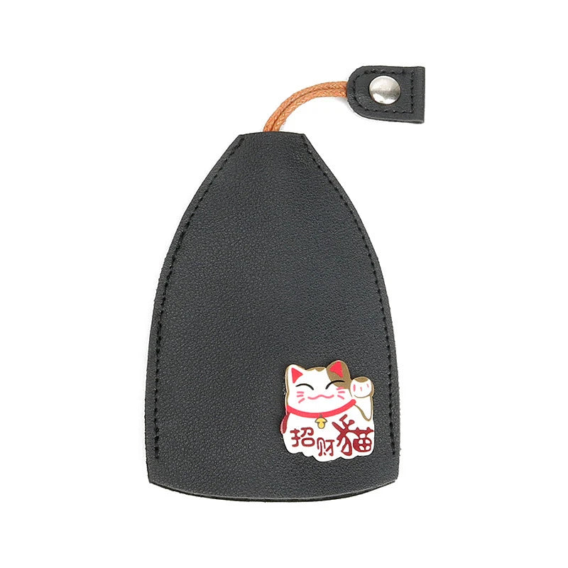 Key Holder Organizer PU Leather Keychain Pouch Protecter Cover Pull Type