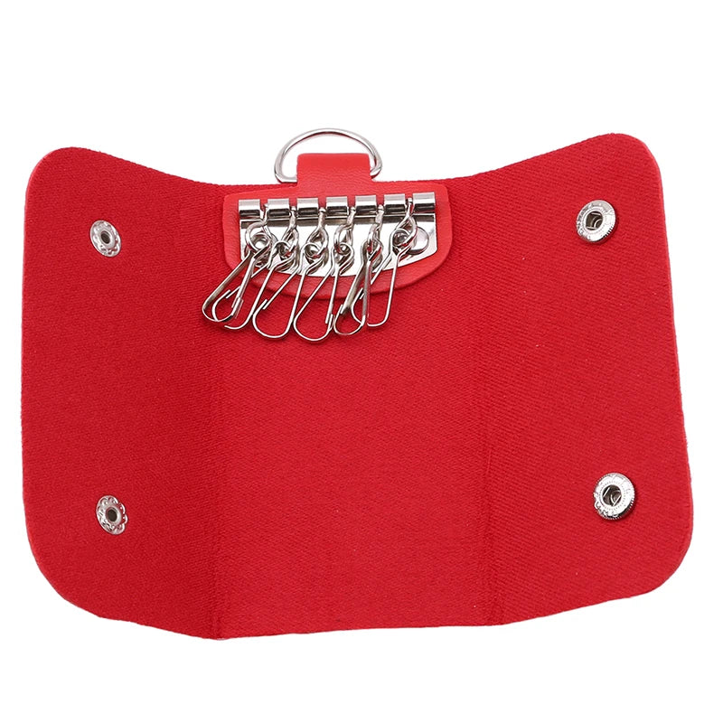 Key Wallet Leather Buckle Key Case High Keys Holder Car Keychain Organizer