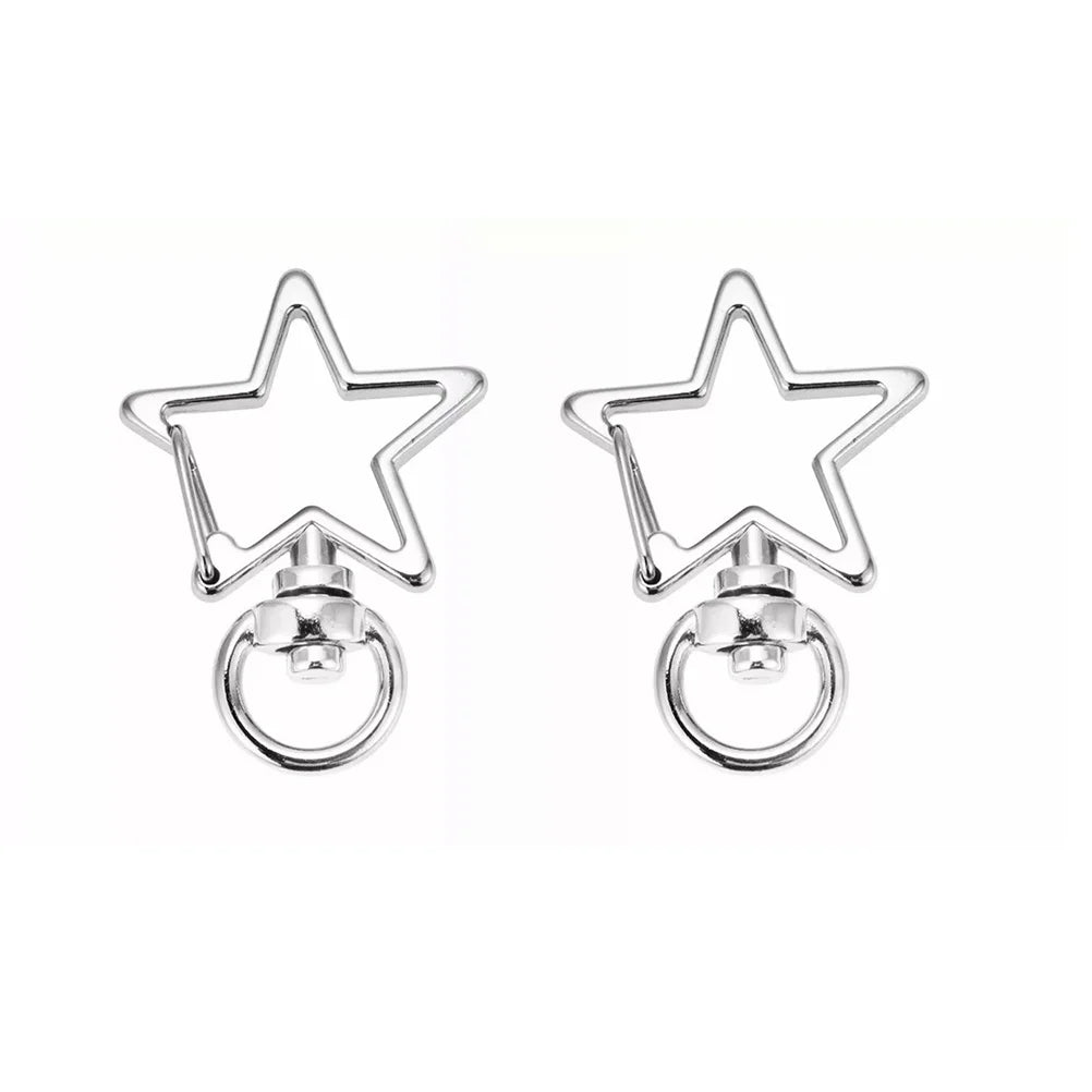 Keychain Key Clasp Lobster Claw Clip Swivel Rings Spring Star Metal Buckle