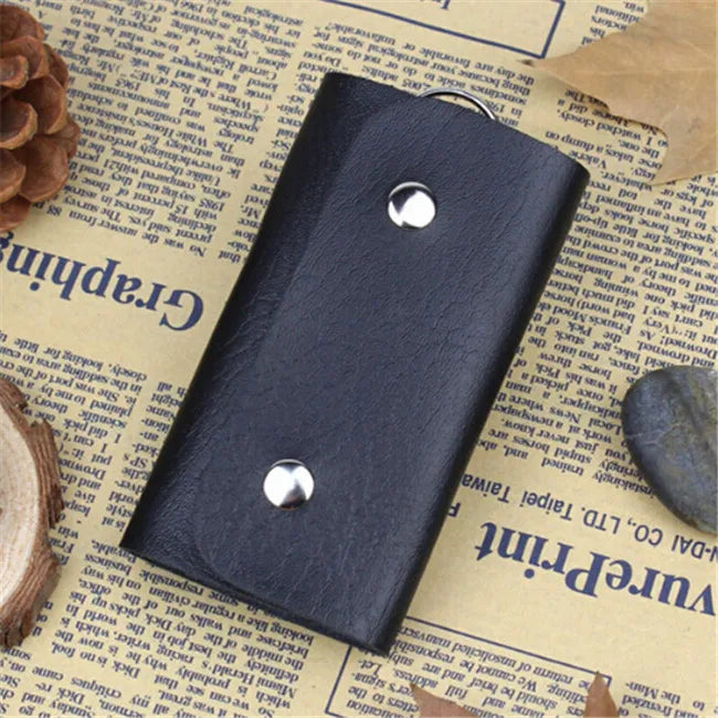 PU Leather Key Holder Organizer Manager with Buckle