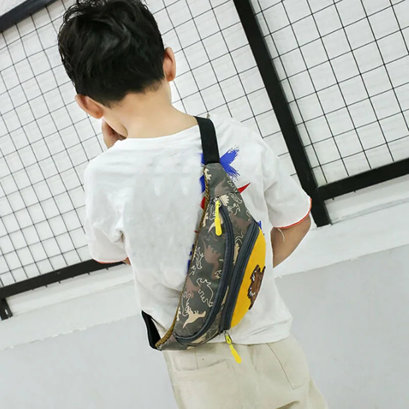 Kid Waist Bag For Girl Boy Fanny Cartoon Dinosaur Chest Bag Children Belt Bag