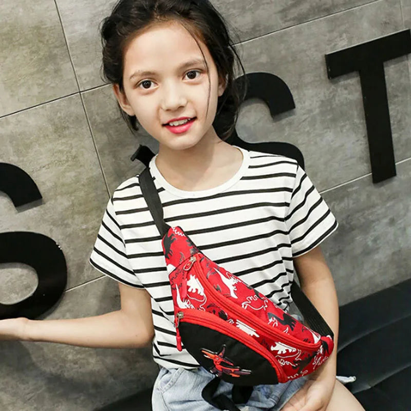 Kid Waist Bag For Girl Boy Fanny Cartoon Dinosaur Chest Bag Children Belt Bag