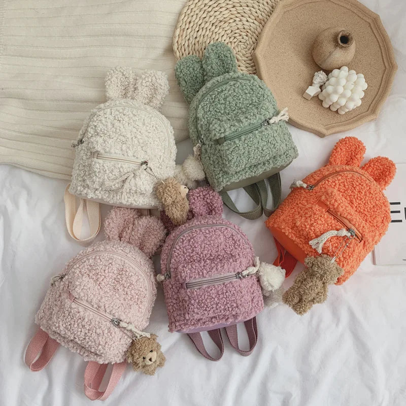 Kid's Easter Plush Rabbit Backpack Mini Bag Children's Bear Pendant Shoulder Bag