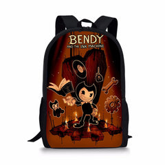 Kids Bendy-Ink-Game Print Large Capacity Backpack
