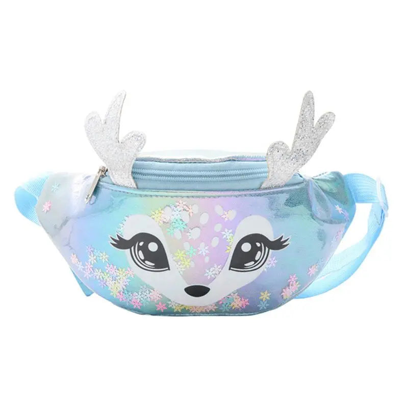 Kids Elk Print Waist Fanny Pack Belt Pouch Travel Hip Bum Shoulder Bag Purse