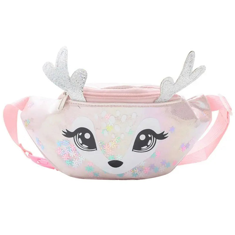 Kids Elk Print Waist Fanny Pack Belt Pouch Travel Hip Bum Shoulder Bag Purse