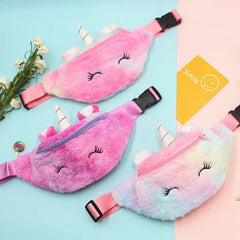 Kids Plush Waist Bag Girls Boys Crossbody Shoulder Pocket Purse