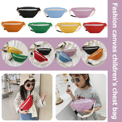 Girls Casual Waist Bag Canvas Chest Bum Belt Pack Zip Lightweight Shoulder Pouch