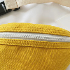 Girls Casual Waist Bag Canvas Chest Bum Belt Pack Zip Lightweight Shoulder Pouch
