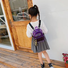 Kids Mini Backpack Purse PVC Transparent Double Shoulder Bags for Girls