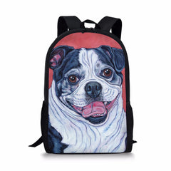 Kids School Bags Bulldogs Prints Pattern Children's Travel Backpack