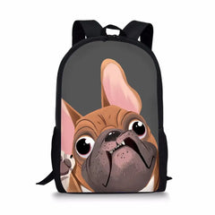 Kids School Bags Bulldogs Prints Pattern Children's Travel Backpack