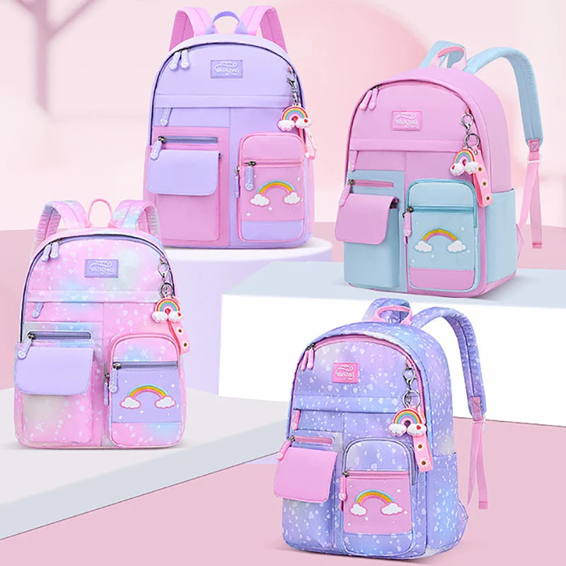 Kids Schoolbag Girl Waterproof Book Bag Cartoon Clouds Backpack