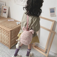 Kids Bunny Ear Plush Backpack for School