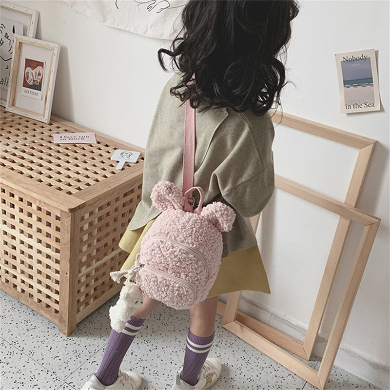 Kids Bunny Ear Plush Backpack